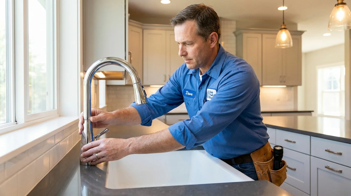 Kitchen faucet installation by Johns Plumbing LLC in Turners Falls